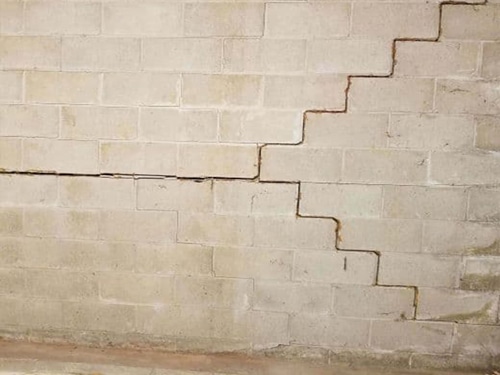 stair-step and horizontal wall cracks